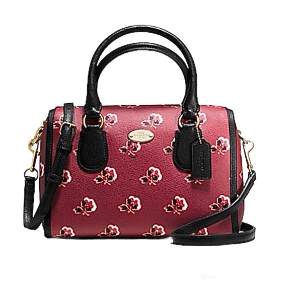 🌹Coach Bramble Rose Mini Bennett Leather Berry Satchel Crossbody MINT COND! - Picture 9 of 13